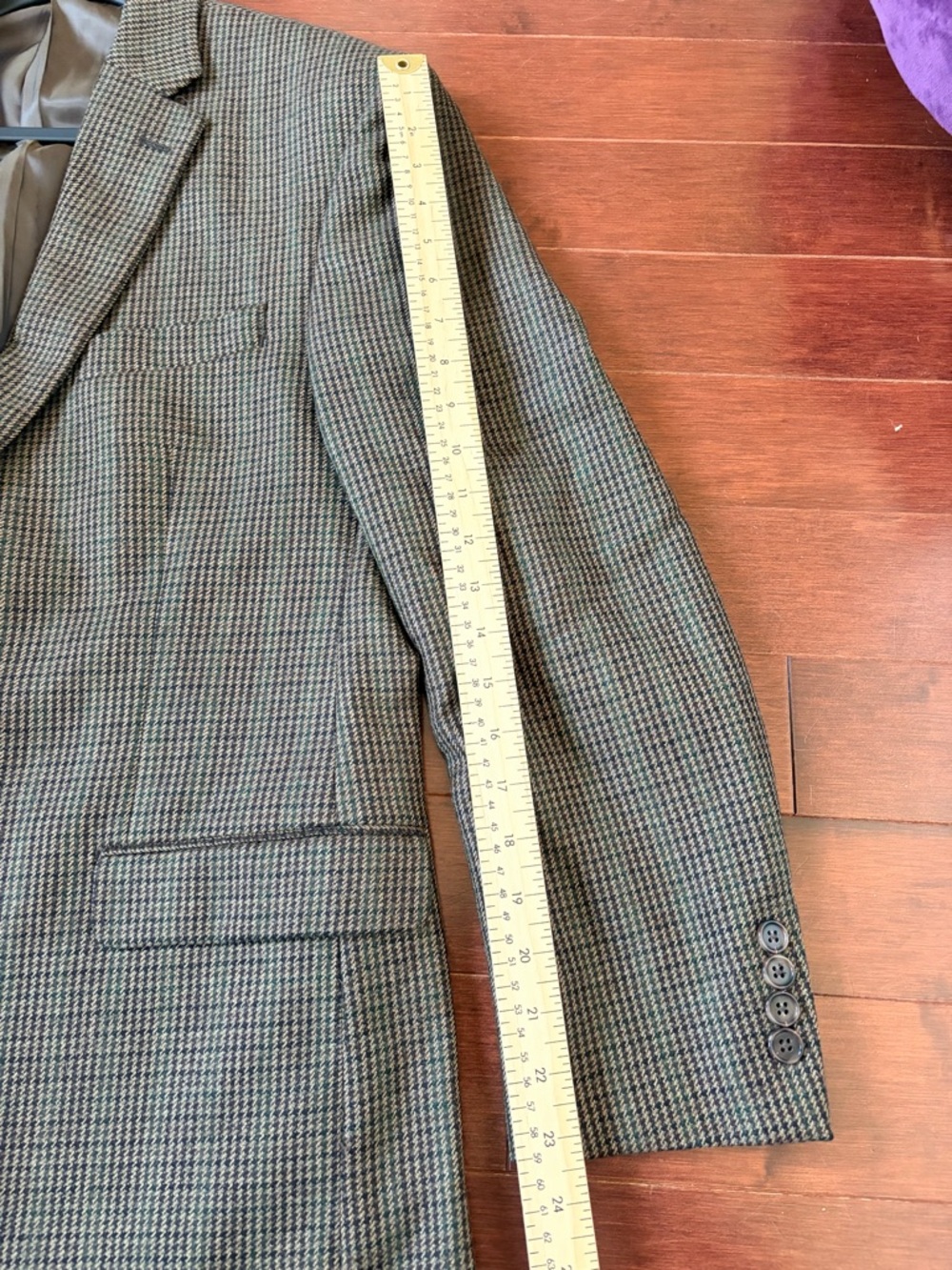 Lauren Ralph Lauren Men's Tan & Brown Houndstooth Sport Coat - Picture 7 of 8